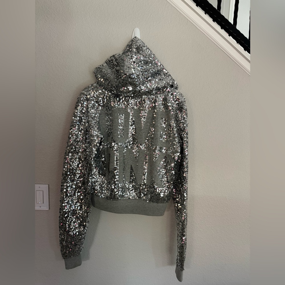 Limited Edition Victoria's Secret Pink sequin Hoodie. New Without Tags. Size M.
